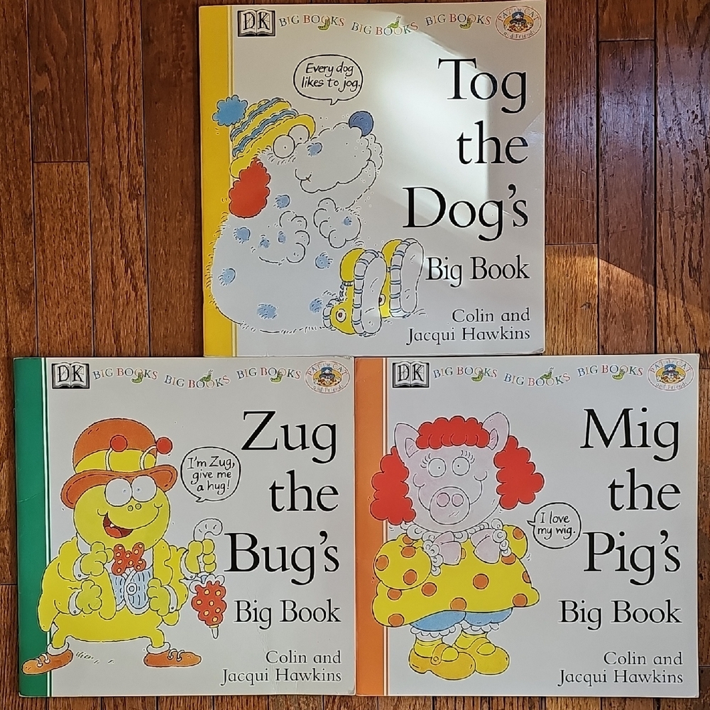 Vintage DK Big Books Pat The Cat And Friends Big Book Paperback Set Of 3